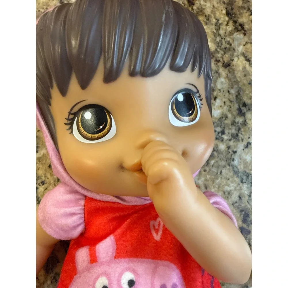 Baby Alive Peppa Pig Party‎ Doll Brown Hair Hasbro F2388 2021 Red Onesie 11 Inch